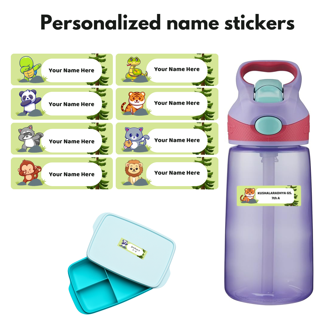 Dazaarka - Personalized name stickers - Cute Animals Combo
