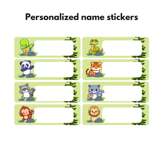 Dazaarka - Personalized name stickers - Cute Animals Combo