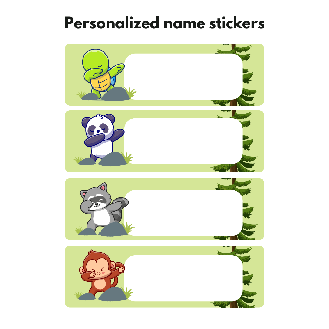 Dazaarka - Personalized name stickers - Cute Animals Set 1