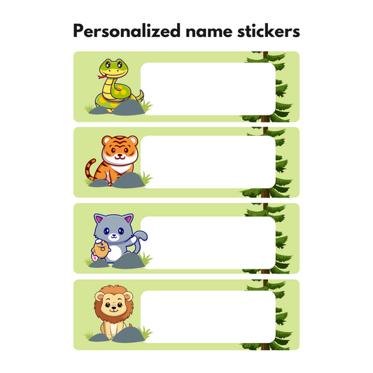 Dazaarka - Personalized name stickers - Cute Animals Set 2