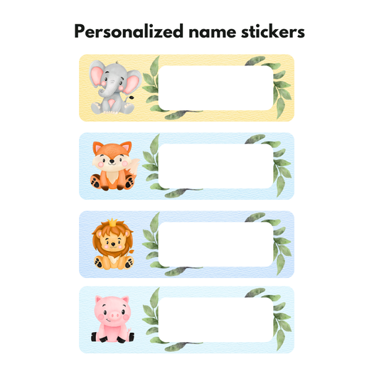 Dazaarka - Personalized name stickers - Watercolor Animals Set 1