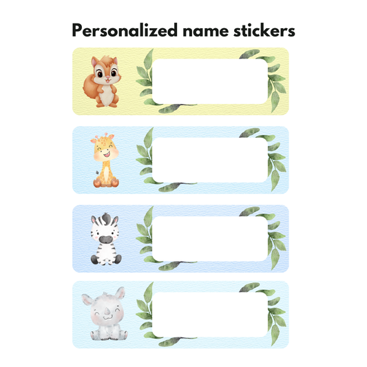 Dazaarka - Personalized name stickers - Watercolor Animals Set 2